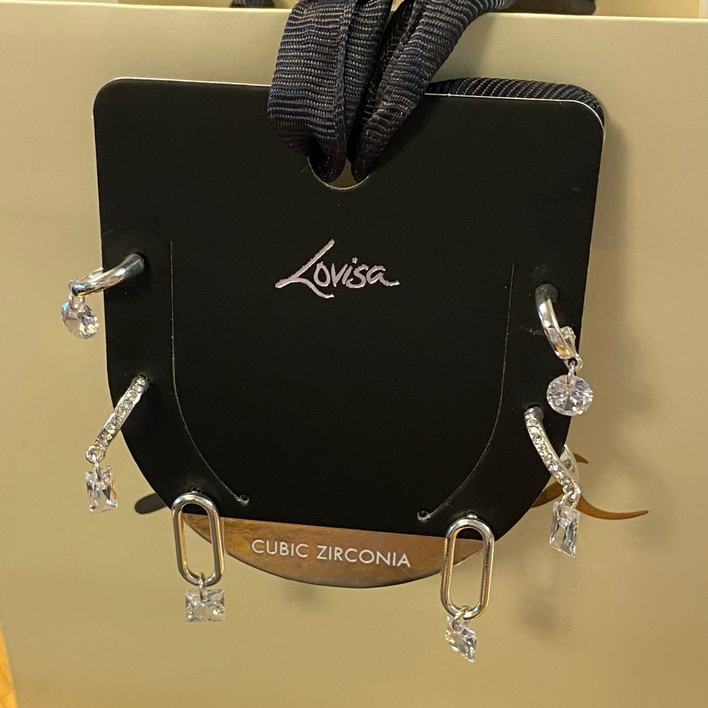 Stainless steel Cubic Zirconia Earrings Set